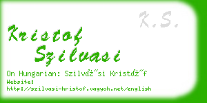 kristof szilvasi business card